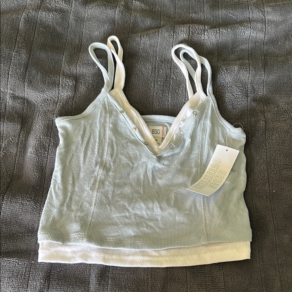 NWT urban outfitters BDG Sky Blue Camisole with White Trim